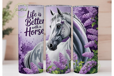 Life Is Better With a Horse Tumbler Wrap Sublimation PixelChick 