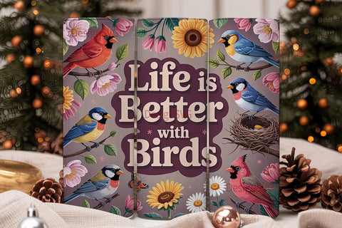 Life is Better with Birds 20oz Tumbler Sublimation DesignSVG 