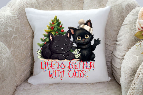 Life is better with cats png design Sublimation Regulrcrative 