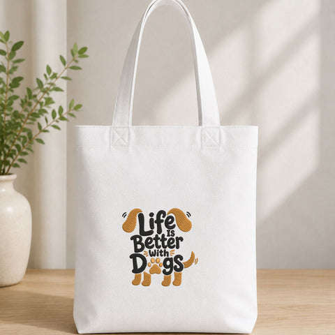 Life Is Better With Dogs Machine Embroidery Design – Dog Lover Paw Print Embroidery File Embroidery/Applique DESIGNS PatternFeed8 