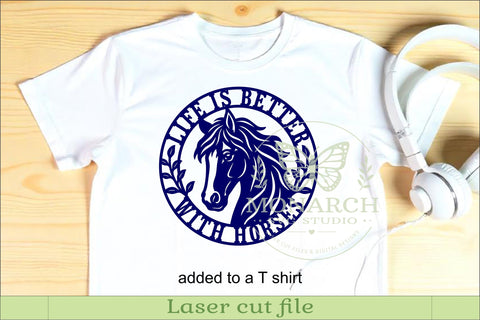 Life Is Better With Horses Round Horse Wall Sign SVG Laser SVG APInspireddesigns 