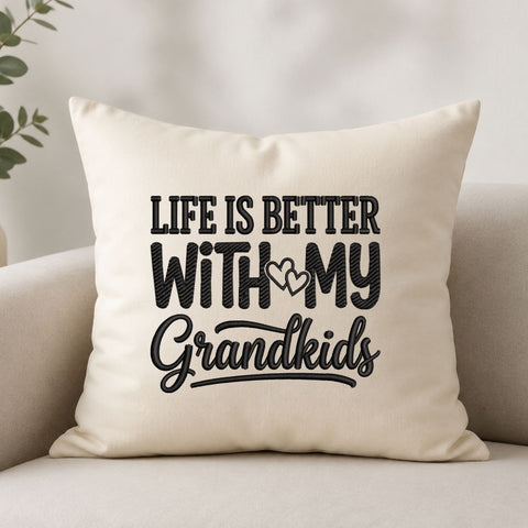 Life Is Better With My Grandkids Machine Embroidery Design – Grandma Grandchildren Quote Embroidery File Embroidery/Applique DESIGNS PatternFeed8 