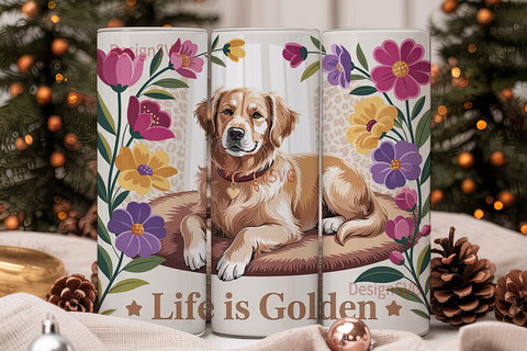 Life is Golden 20oz Tumbler Wrap Sublimation DesignSVG 