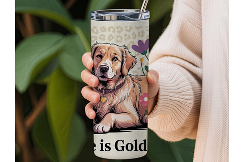 Life is Golden 20oz Tumbler Wrap Sublimation DesignSVG 