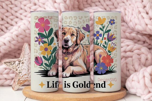 Life is Golden 20oz Tumbler Wrap Sublimation DesignSVG 
