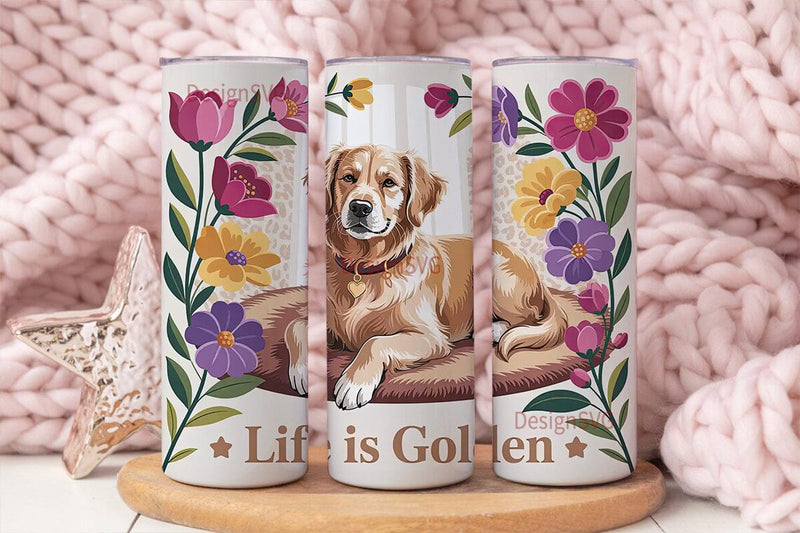 Life is Golden 20oz Tumbler Wrap Sublimation DesignSVG 