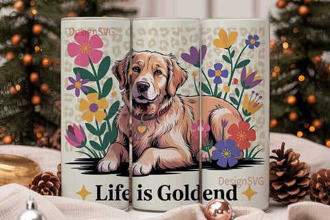 Life is Golden 20oz Tumbler Wrap Sublimation DesignSVG 