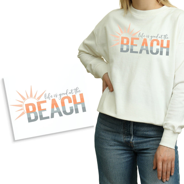 Life Is Good At The Beach Ombre DTF Transfer Physical So Fontsy T-Shirt Iron-On Transfer Shop