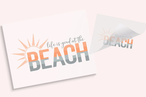 Life Is Good At The Beach Ombre DTF Transfer Physical So Fontsy T-Shirt Iron-On Transfer Shop 4x4