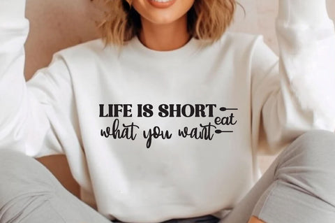 Life is short eat what you want , Kitchen svg bundle, Kitchen svg, Kitchen Quotes, Funny Quotes, Funny Svg SVG farhad farhad 