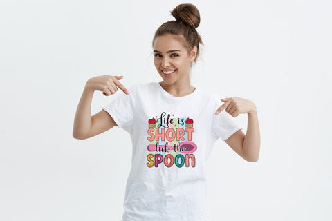 Life is Short Lick the Spoon, Funny Kitchen PNG Sublimation CraftLabSVG 