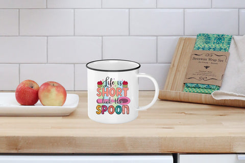 Life is Short Lick the Spoon, Funny Kitchen PNG Sublimation CraftLabSVG 