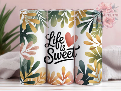 Life Is Sweet 20oz Tumbler, Candy Theme Wrap, 20oz Skinny Tumbler, Inspirational Sublimation PNG, Kawaii Food Art, Whimsical Treat Graphic, Colorful Typography Design, Positive Vibes Gift Sublimation Li Zamperini 