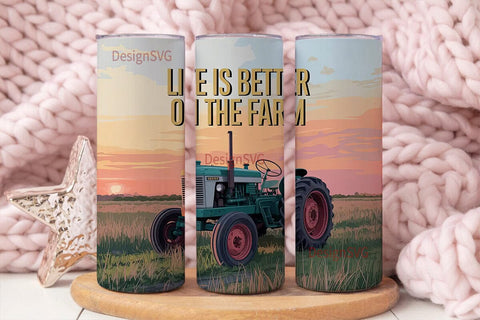 Life on the Farm 20oz Tumbler Wrap Sublimation DesignSVG 