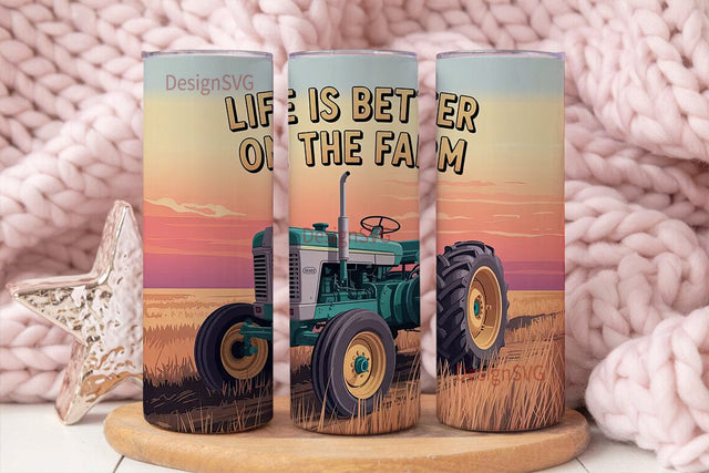 Life on the Farm 20oz Tumbler Wrap Sublimation DesignSVG 