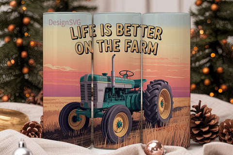 Life on the Farm 20oz Tumbler Wrap Sublimation DesignSVG 