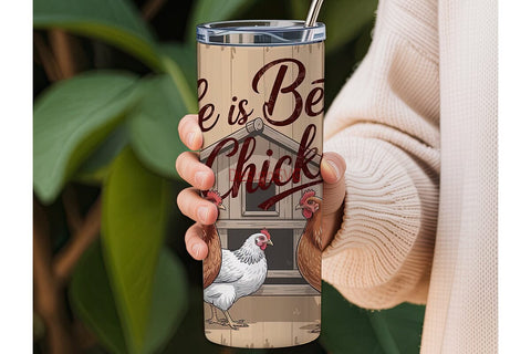 Life with Chickens 20oz Tumbler Wrap Sublimation DesignSVG 