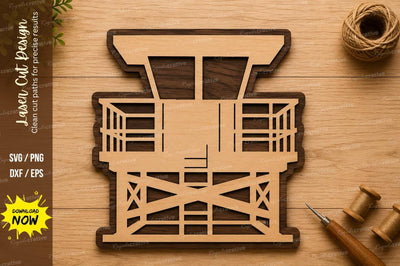 Lifeguard Tower Beach Wall Art Laser Cut SVG File SVG Regulrcrative 