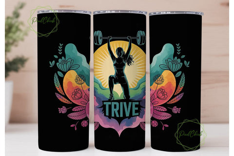 Lift Hustle Thrive 20oz Tumbler Wrap Sublimation PixelChick 