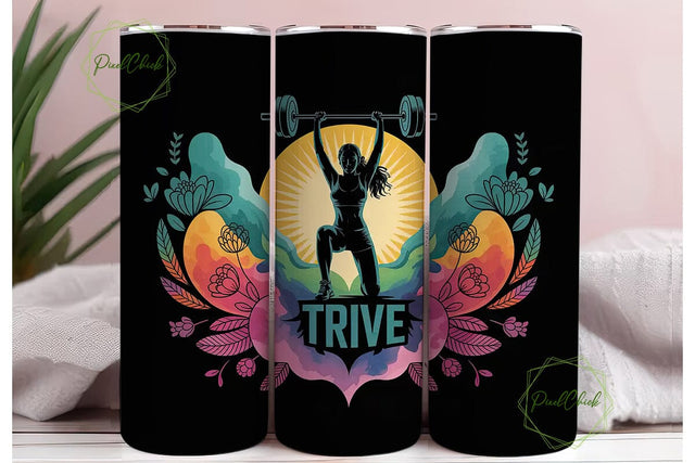 Lift Hustle Thrive 20oz Tumbler Wrap Sublimation PixelChick 