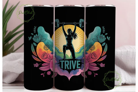 Lift Hustle Thrive 20oz Tumbler Wrap Sublimation PixelChick 