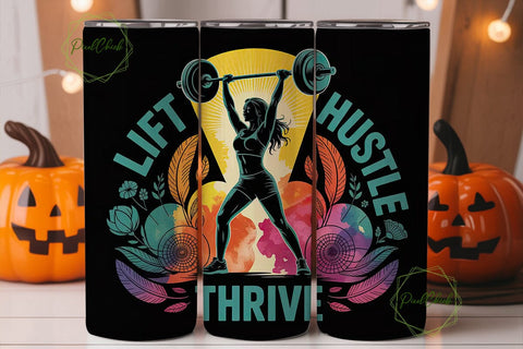 Lift Hustle Thrive 20oz Tumbler Wrap Sublimation PixelChick 