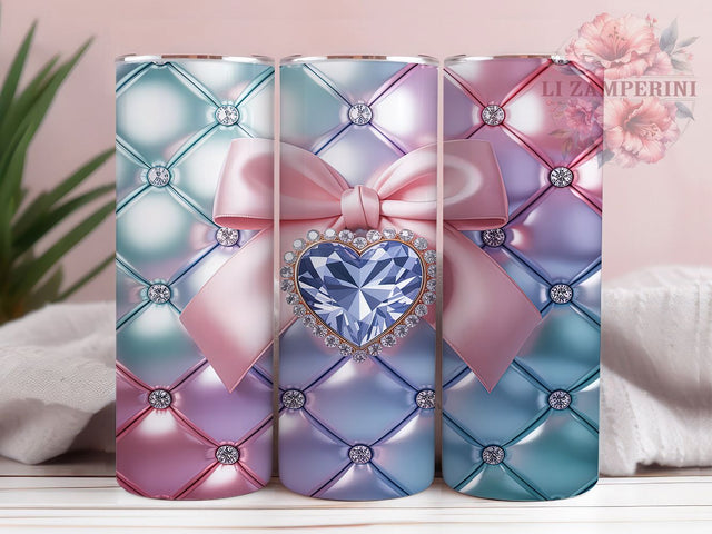 Light Blue 3D Glam Glitter Tumbler, 3D Glam Sublimation Design, Soft Blue Glitter Art, 20oz Glam Tumbler, Whimsical Blue Mug, Sparkling Glam Cup, Elegant Blue Wrap Sublimation Li Zamperini 