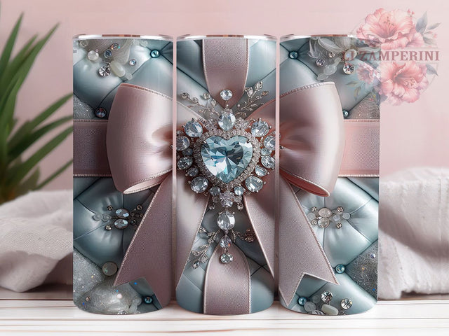 Light Blue 3D Glam Glitter Tumbler, 3D Glam Sublimation Design, Soft Blue Glitter Art, 20oz Glam Tumbler, Whimsical Blue Mug, Sparkling Glam Cup, Elegant Blue Wrap Sublimation Li Zamperini 