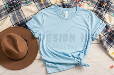 Light blue casual t-shirt mockup Mock Up Photo Designangry 