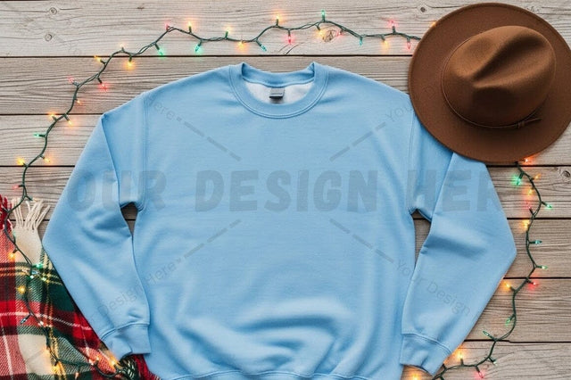 Light blue crew neck t-shirt mockup Mock Up Photo Designangry 