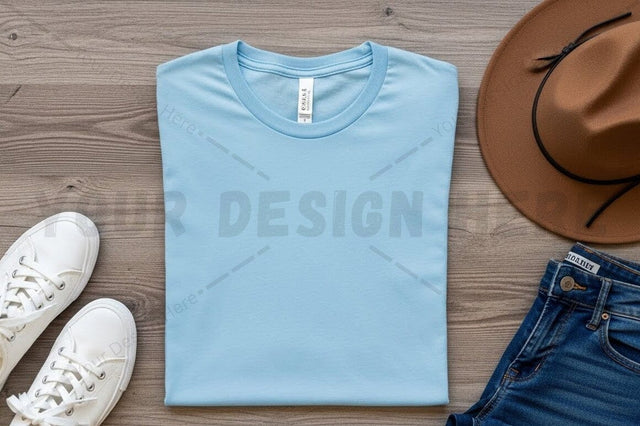 Light blue t-shirt mockup design Mock Up Photo Regulrcrative 
