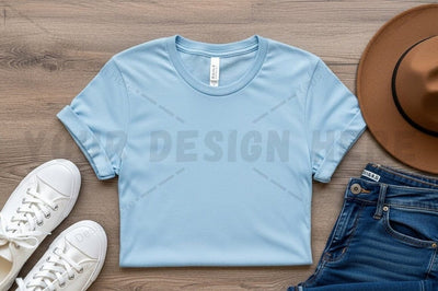 Light blue t-shirt mockup design Mock Up Photo Regulrcrative 