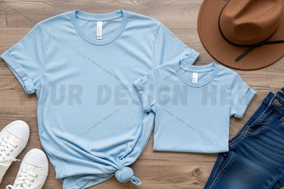 Light blue t-shirt mockup design Mock Up Photo Regulrcrative 