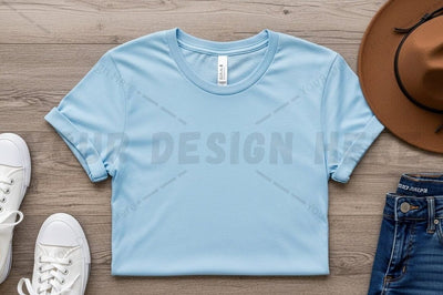 Light blue t-shirt mockup design Mock Up Photo Regulrcrative 