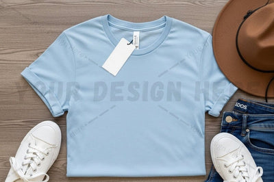Light blue t-shirt mockup design Mock Up Photo Regulrcrative 