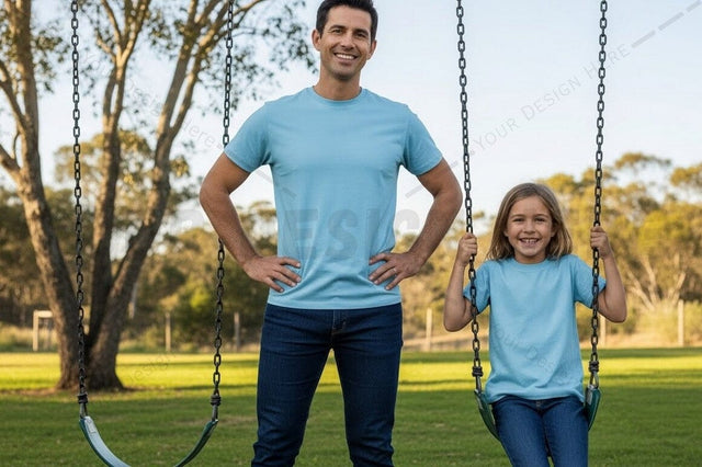 Light blue t-shirt mockup design Mock Up Photo Regulrcrative 