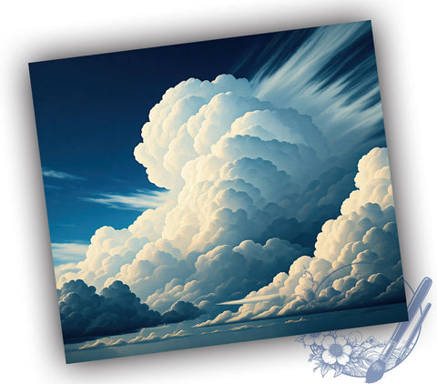 Light Blue Tumbler Wrap, Storm Clouds Design, 20oz Sublimation Tumbler, Blue and White Drinkware, Weather Decor, Clouds Pattern Tumbler, Sky Background Gift, Nature Lover Tumbler Sublimation ToriDesigns 