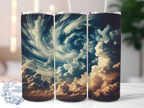 Light Blue Tumbler Wrap, Storm Clouds Design, 20oz Sublimation Tumbler, Blue and White Drinkware, Weather Decor, Clouds Pattern Tumbler, Sky Background Gift, Nature Lover Tumbler Sublimation ToriDesigns 
