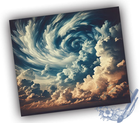 Light Blue Tumbler Wrap, Storm Clouds Design, 20oz Sublimation Tumbler, Blue and White Drinkware, Weather Decor, Clouds Pattern Tumbler, Sky Background Gift, Nature Lover Tumbler Sublimation ToriDesigns 