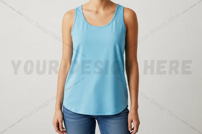 Light blue women's tank top Mock Up Photo Regulrcrative 