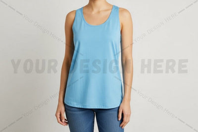 Light blue women's tank top Mock Up Photo Regulrcrative 