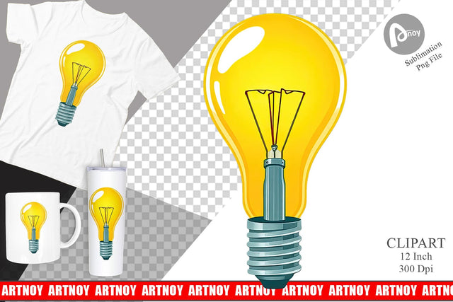 Light Bulb Clipart Sublimation artnoy 
