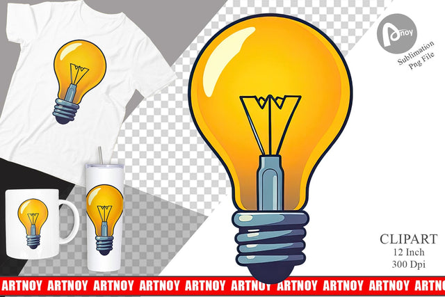 Light Bulb Clipart Sublimation artnoy 
