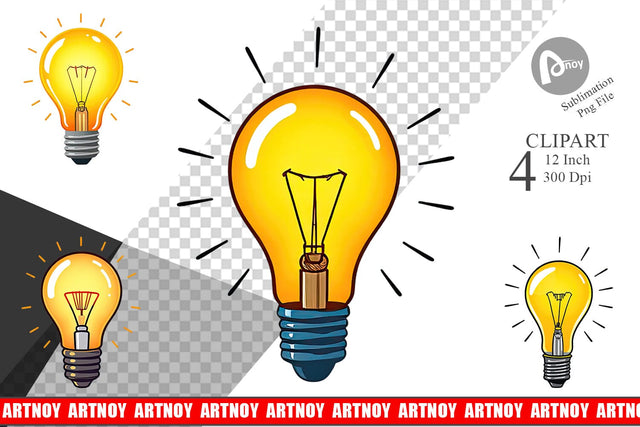 Light Bulb Clipart Sublimation artnoy 