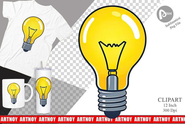 Light Bulb Clipart Sublimation artnoy 