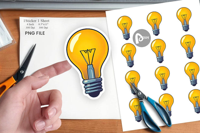 Light Bulb Sticker Sublimation artnoy 