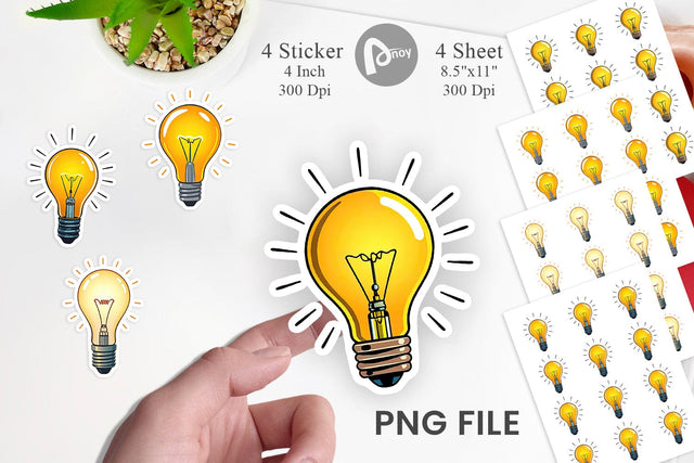 Light Bulb Sticker Sublimation artnoy 