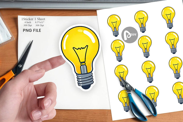 Light Bulb Sticker Sublimation artnoy 