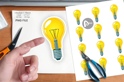 Light Bulb Sticker Sublimation artnoy 