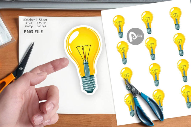 Light Bulb Sticker Sublimation artnoy 